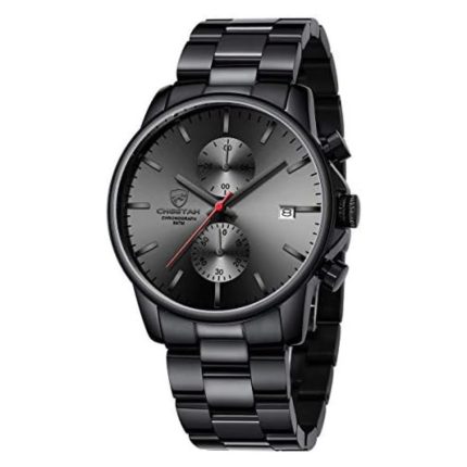 Men’s Stainless Steel Chronograph Watch – Waterproof Quartz Business Style