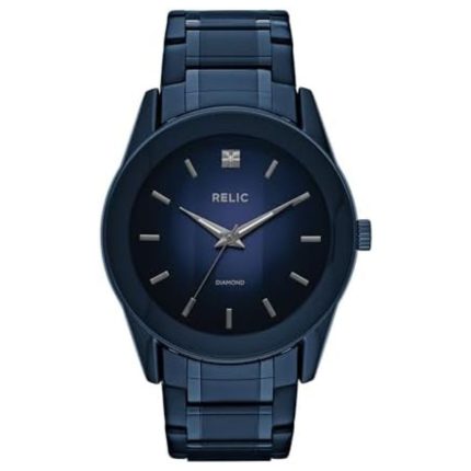 Stylish Blue Stainless Steel Men’s Watch with Quartz Crystal Detail