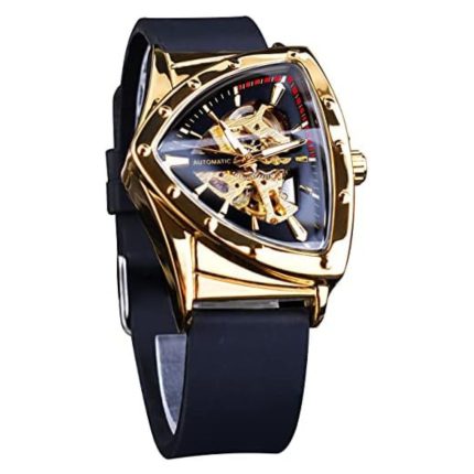 Men’s Skeleton Automatic Watch with Luminous Dial, Strap Choices